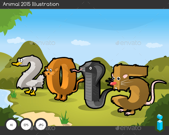 Animal 2015 Text Illustration - New Year Seasons/Holidays