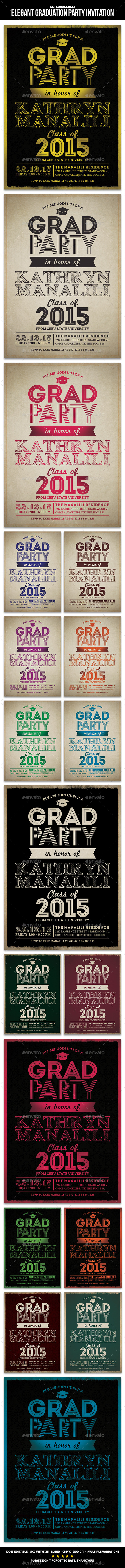 Elegant Graduation Party Invitation - Invitations Cards & Invites