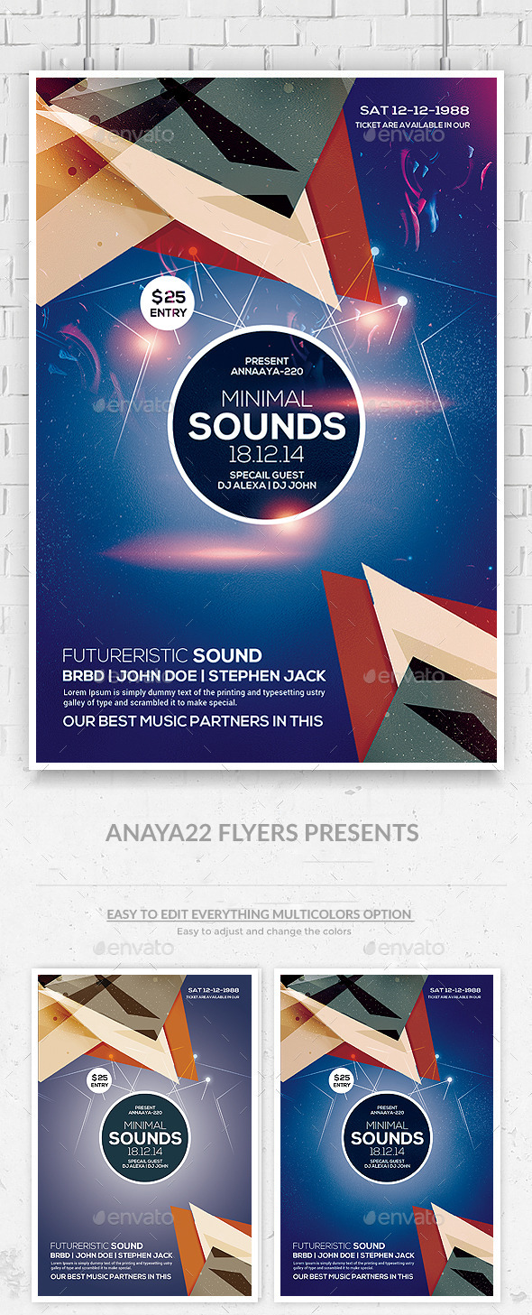 Futuristic Flyer Psd Template - Clubs & Parties Events