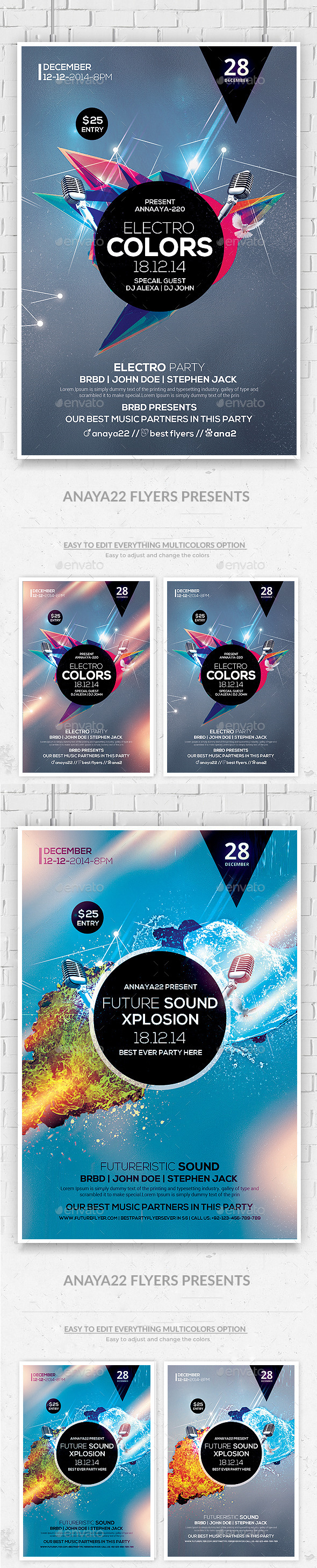 Futuristic Flyer Psd Template - Clubs & Parties Events