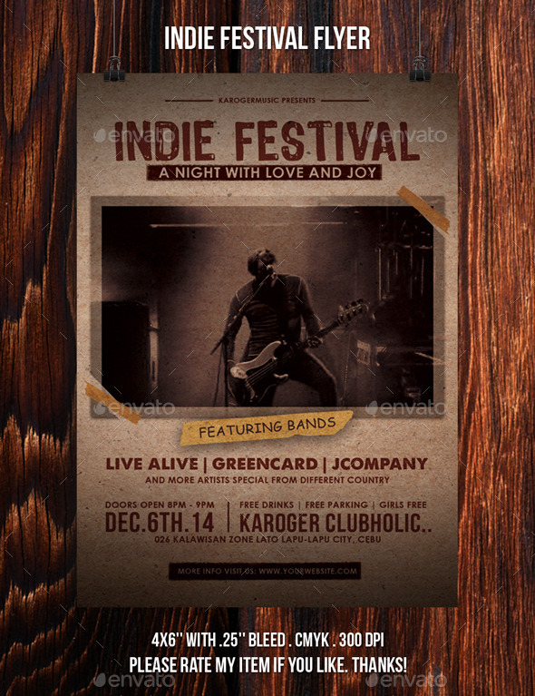 Indie Festival Flyer/Poster - Concerts Events