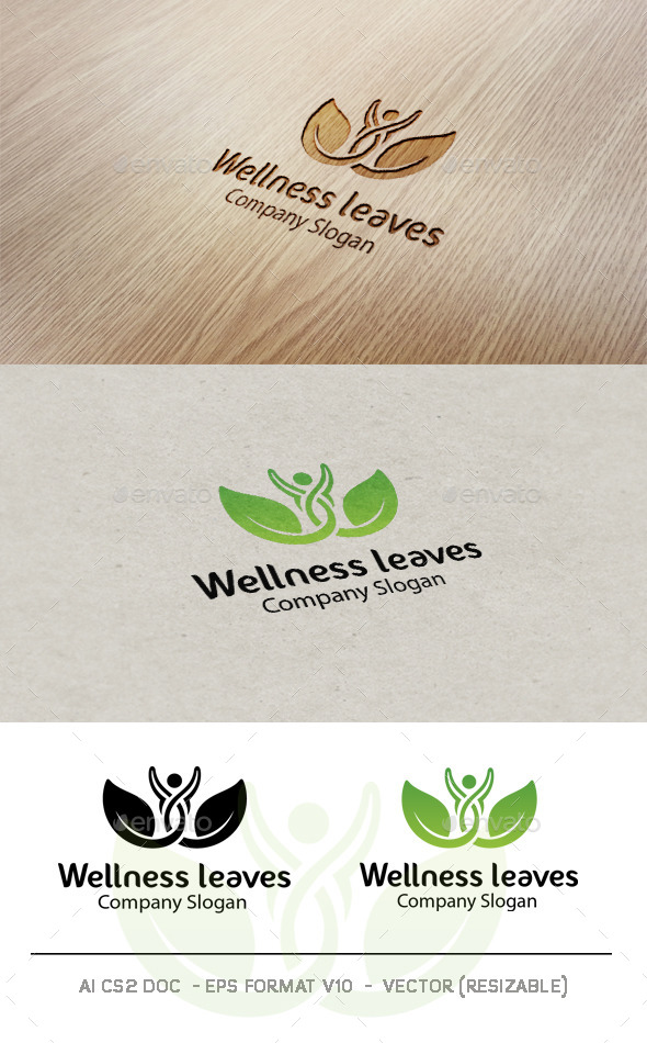 Wellness Leaves Logo - Nature Logo Templates