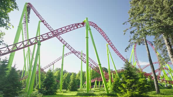 Roller coaster in the amusement park