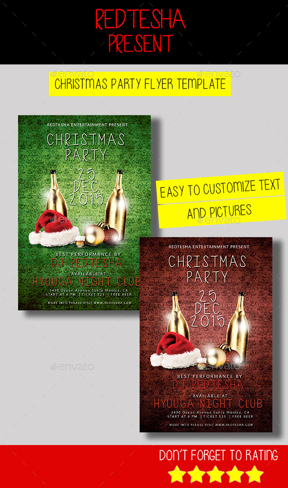 Christmas Party Flyer Template - Holidays Events
