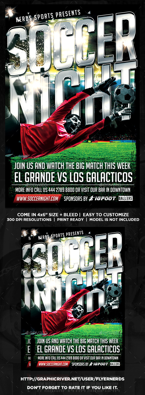 Soccer Night Sport Flyer - Sports Events