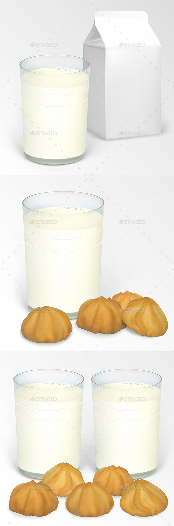 Milk and Cookie - Food Objects