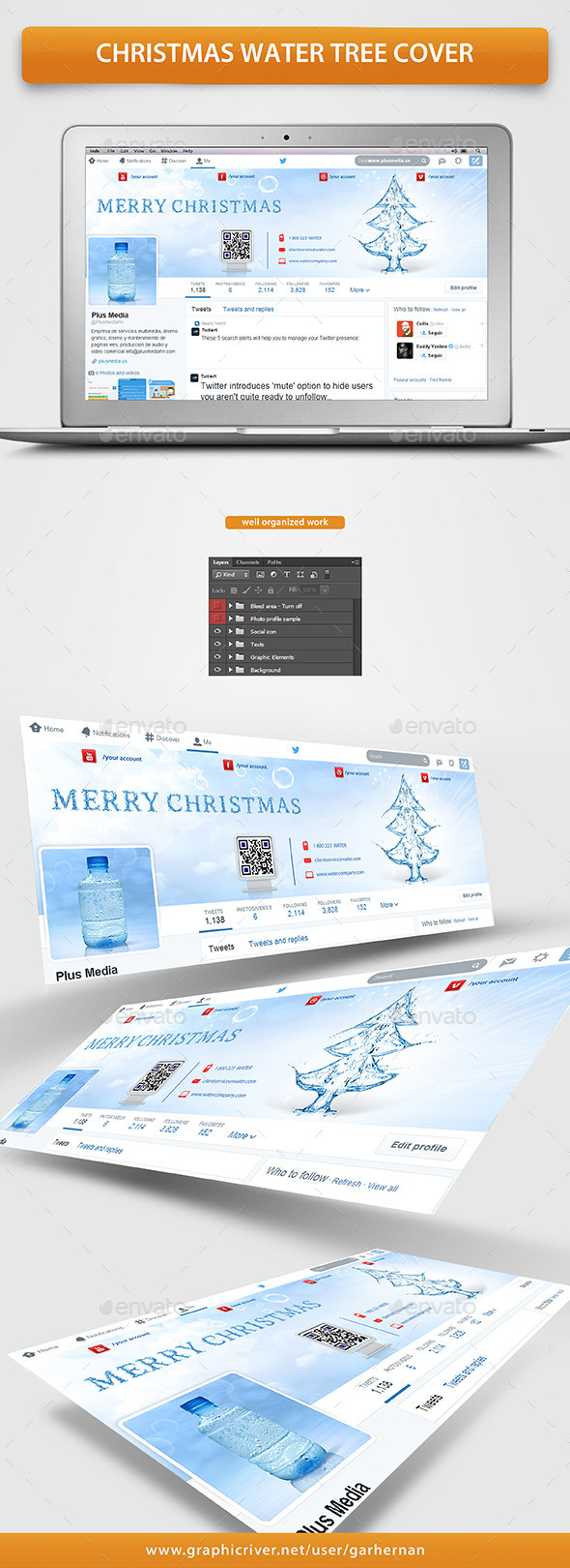 Christmas Water Tree Cover - Twitter Social Media