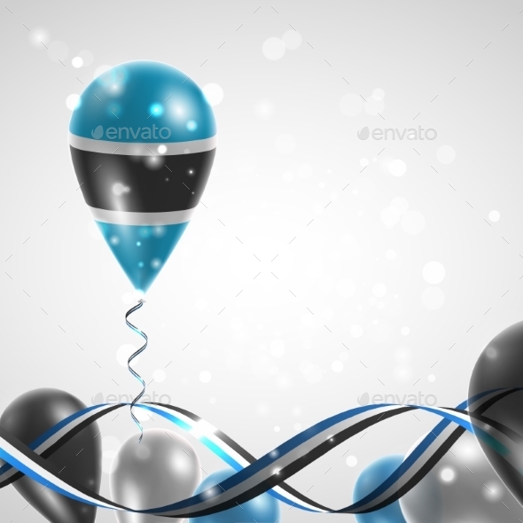 Flag of Botswana on Balloon - Christmas Seasons/Holidays