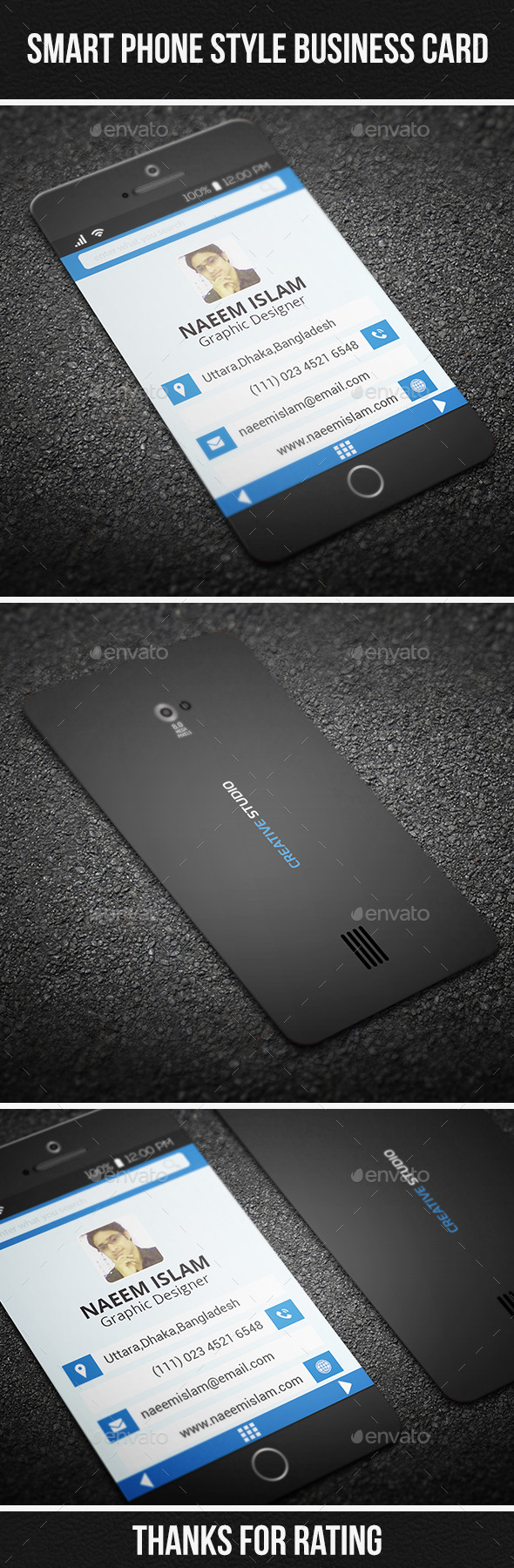 Smart Phone Style Business Card - Real Objects Business Cards