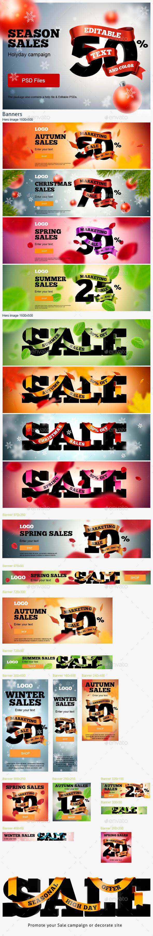 Season Sales Ads Kit - Banners & Ads Web Elements
