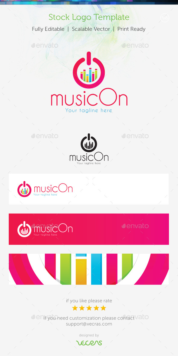 MusicOn Stock Logo Template - Symbols Logo Templates