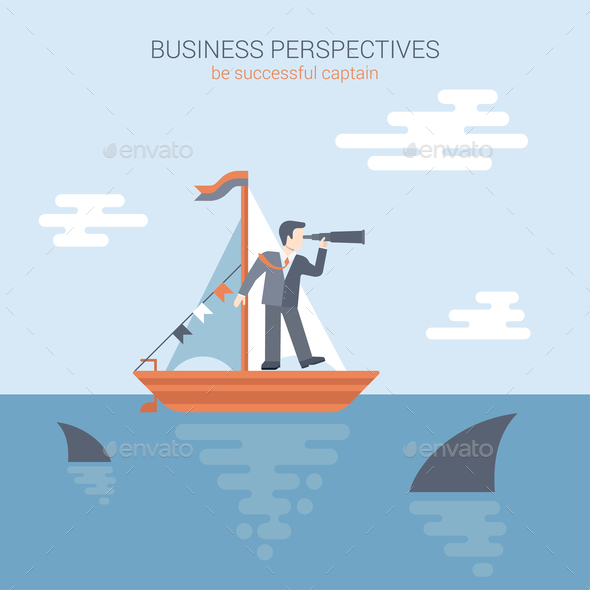 Flat Style Business Perspective Concept - Concepts Business