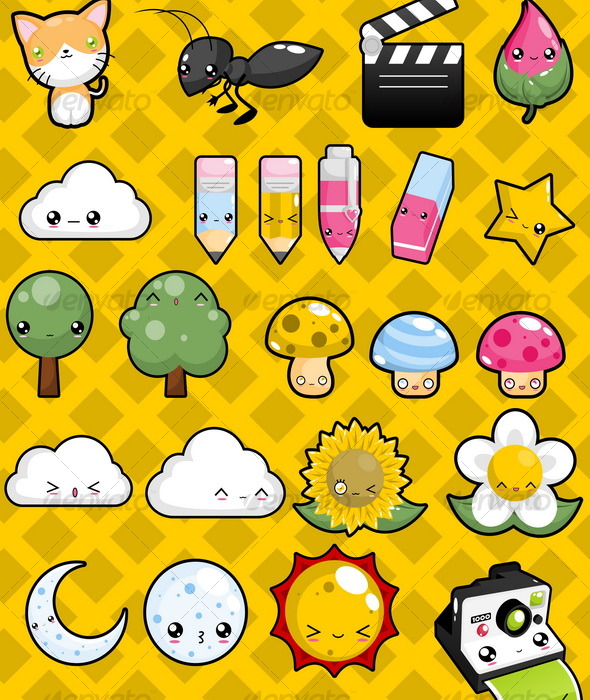 Kawaii Pack 2 - Characters Vectors