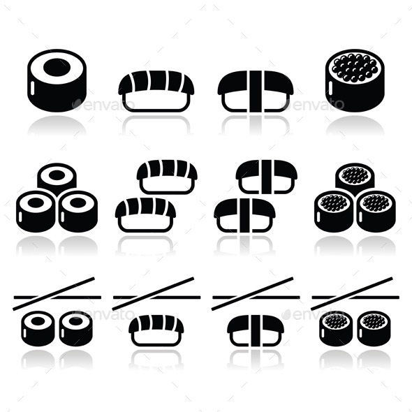 Sushi Japanese Food Set - Food Objects