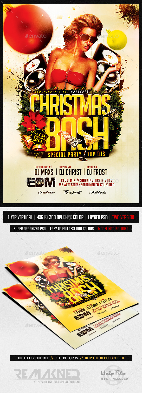 Christmas Bash | Flyer Template PSD - Flyers Print Templates