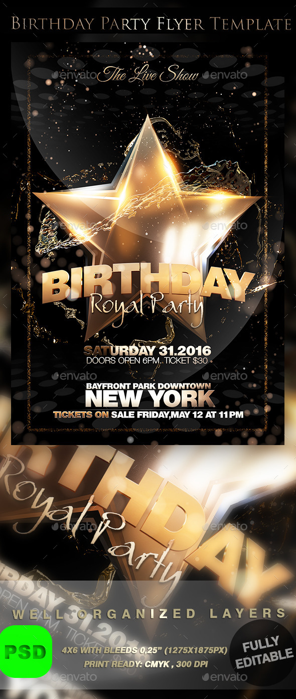 Birthday Party Flyer Template - Events Flyers