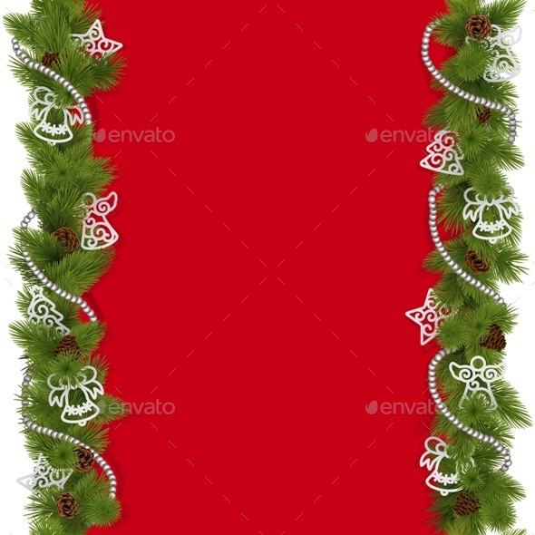 Vector Christmas Background with Beads - Christmas Seasons/Holidays