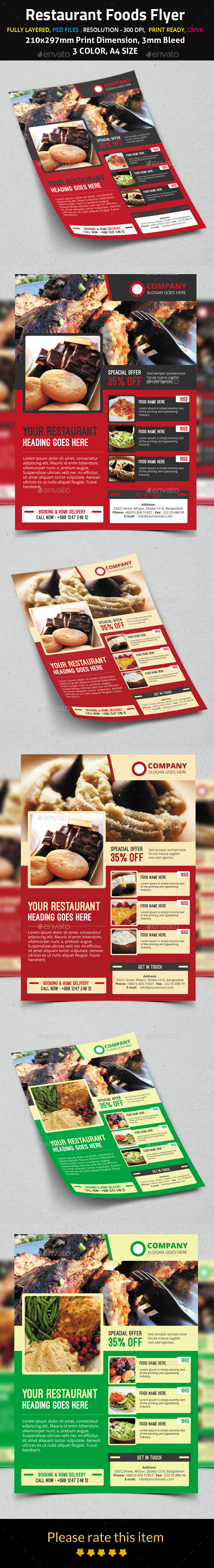 Restaurant Foods Flyer - Restaurant Flyers