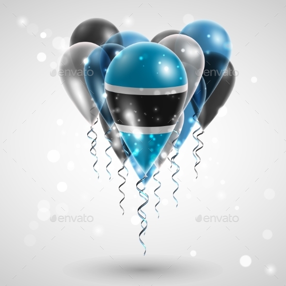 Flag of Botswana on Balloon - Christmas Seasons/Holidays