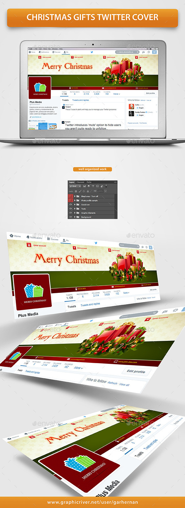 Christmas Gifts Twitter Cover - Twitter Social Media