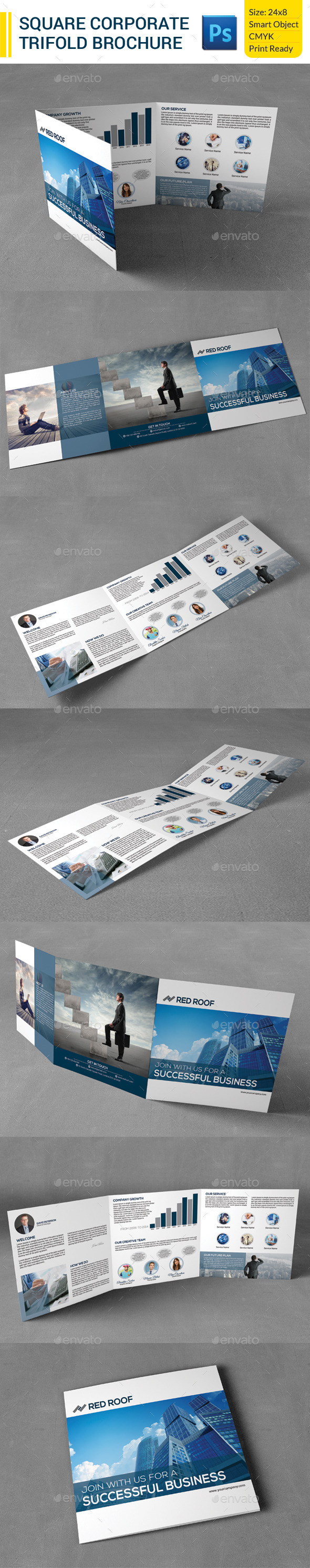 Square Corporate Trifold Brochure - Corporate Brochures