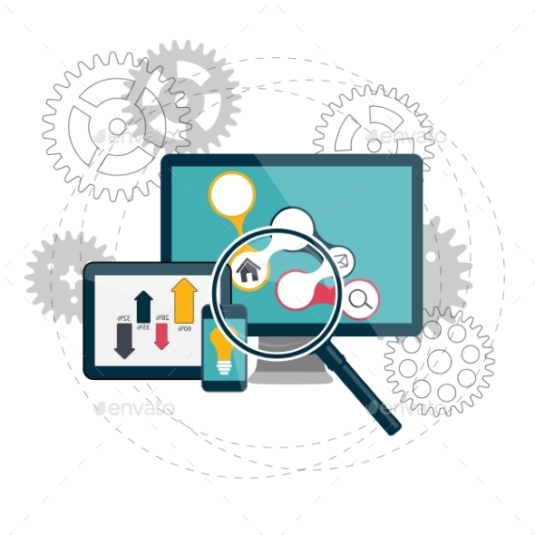 Search Engines Optimization Concept Vector - Web Technology