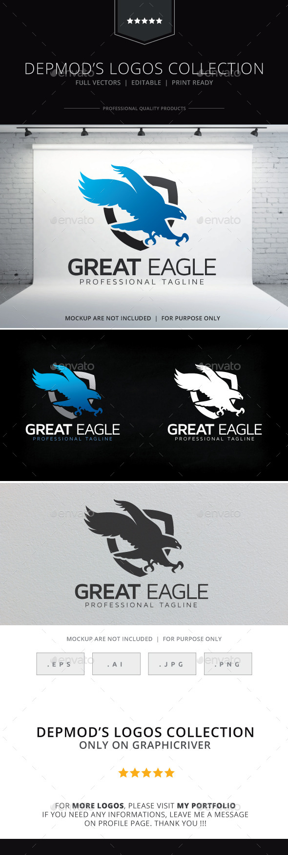 Great Eagle Logo - Animals Logo Templates