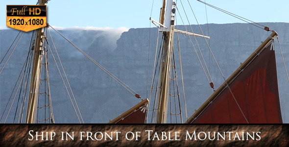 Ship in Front of Table Mountain