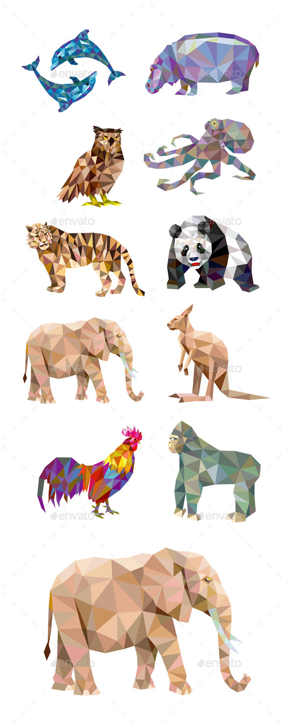 10 Low Poly Animal Series - Animals Characters