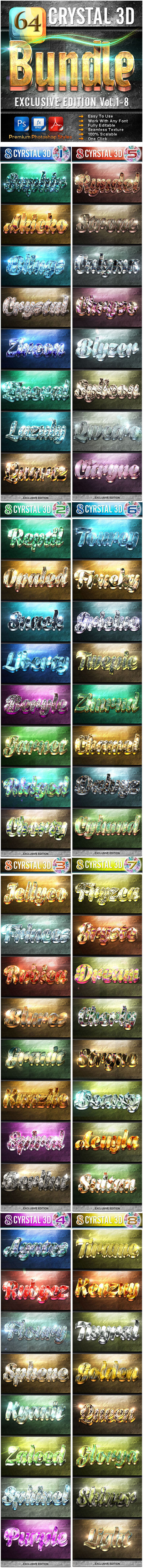 64 Cyrstal 3D Exclusive Edition Bundle - Text Effects Styles