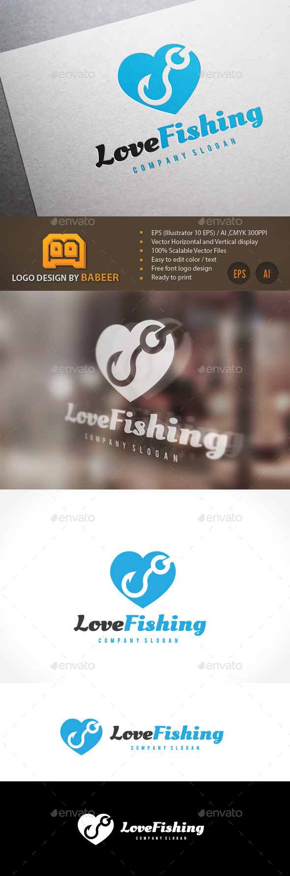 Love Fishing - Objects Logo Templates