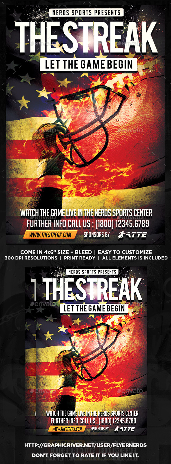 The Streak Football Flyer - Sports Events