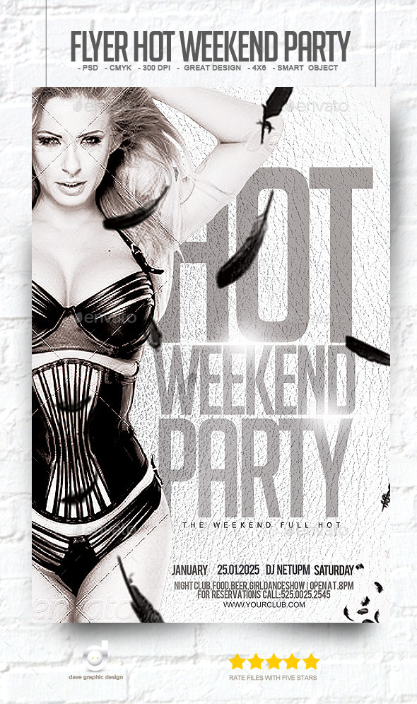 Flyer Hot Weekend Party - Clubs & Parties Events