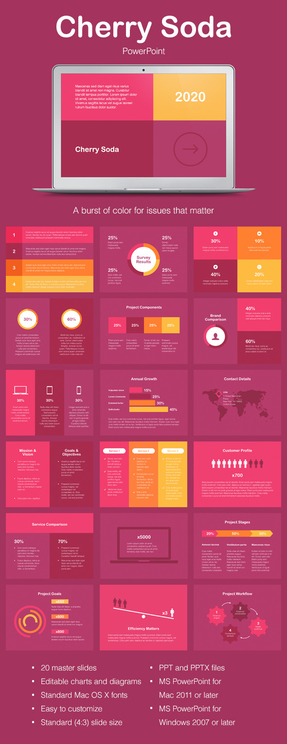 Cherry Soda PowerPoint Template - PowerPoint Templates Presentation Templates