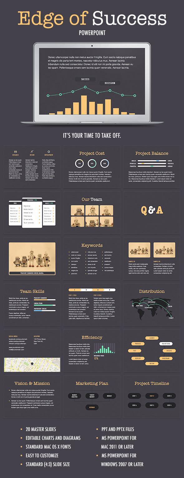 Edge Of Success PowerPoint Template - PowerPoint Templates Presentation Templates