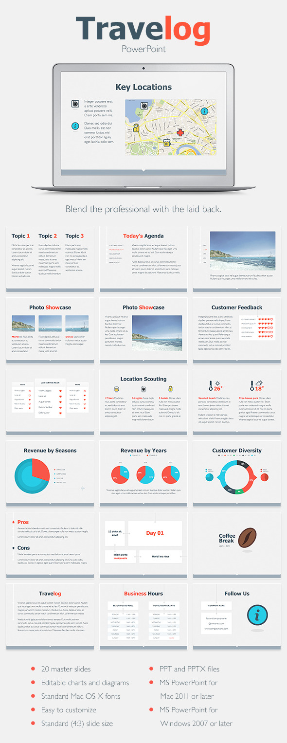 Travelog PowerPoint Template - PowerPoint Templates Presentation Templates