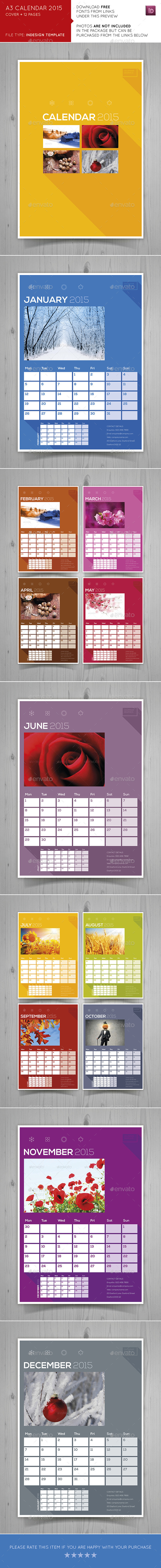 A3 Calendar 2015 - Calendars Stationery
