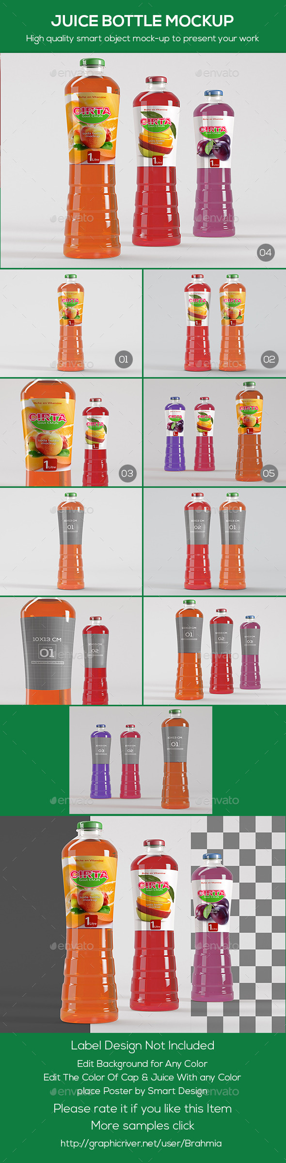 Juice Bottle Mockup - Food and Drink Packaging