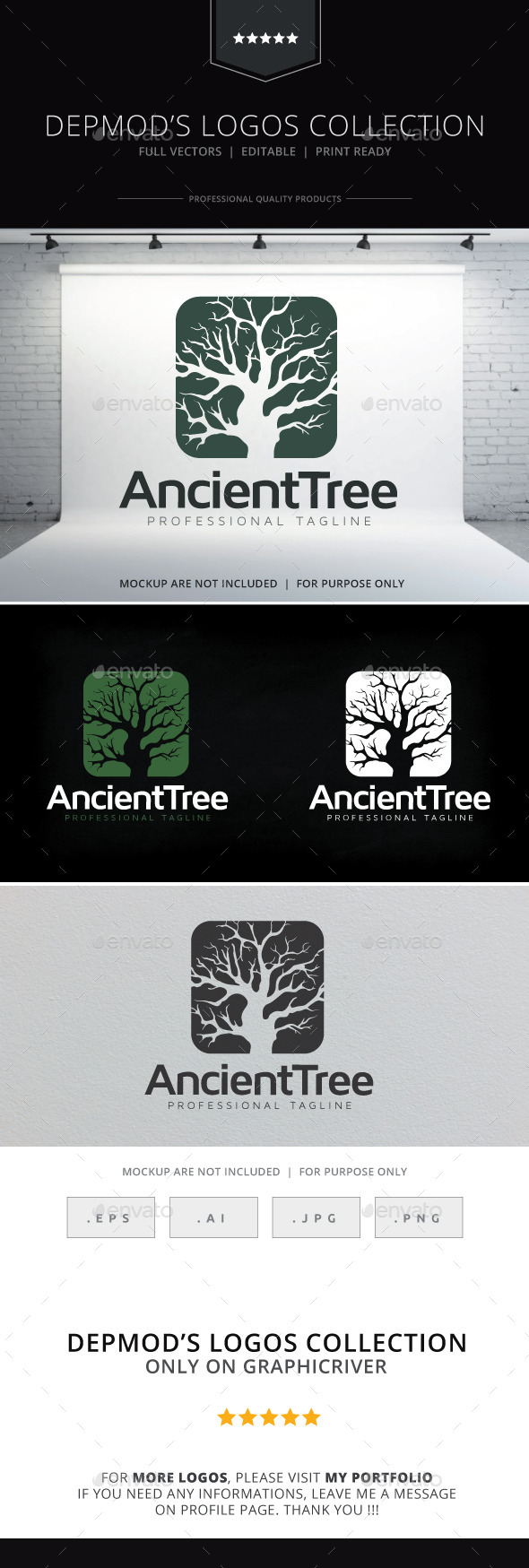 Ancient Tree Logo - Nature Logo Templates