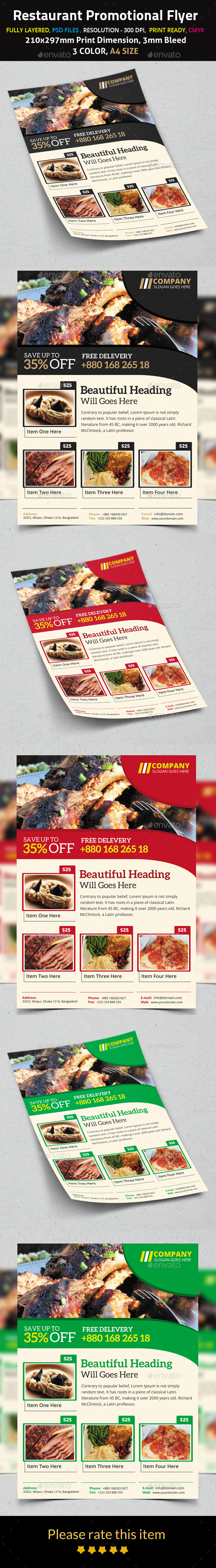 Restaurant Promotional Flyer - Restaurant Flyers