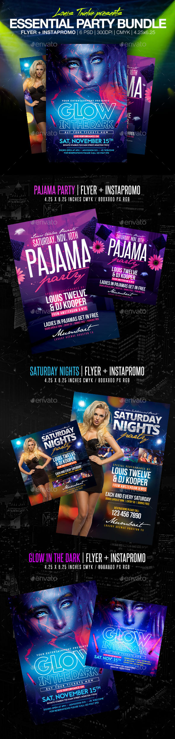 Essential Party Bundle Flyers + Instapromos - Clubs & Parties Events