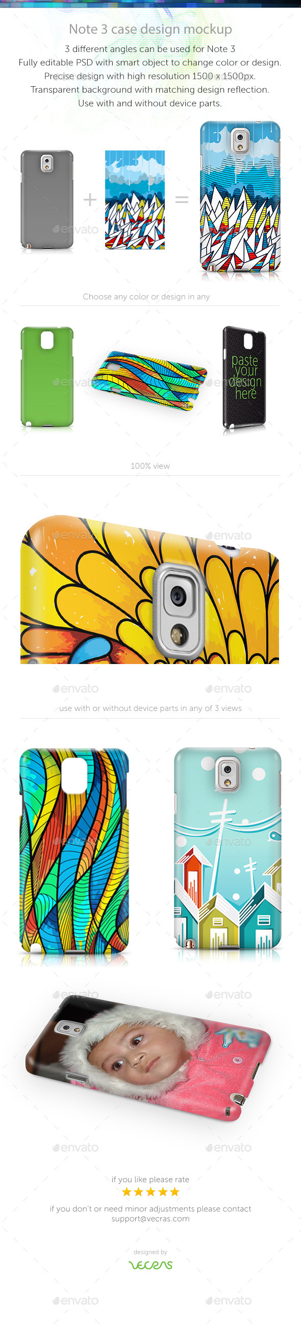 Note 3 Case Design Mockup - Mobile Displays