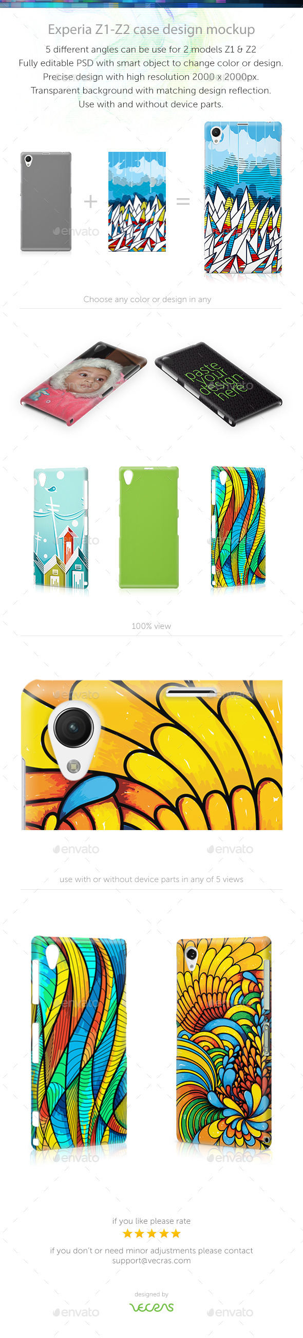 Experia z1-z2 Case Design Mockup - Mobile Displays