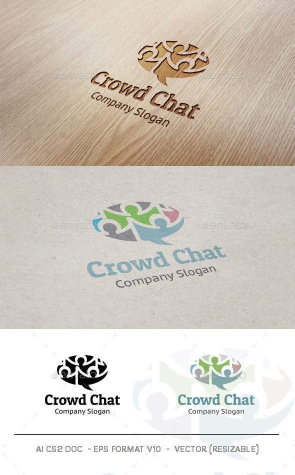 Crowd Chat logo - Humans Logo Templates