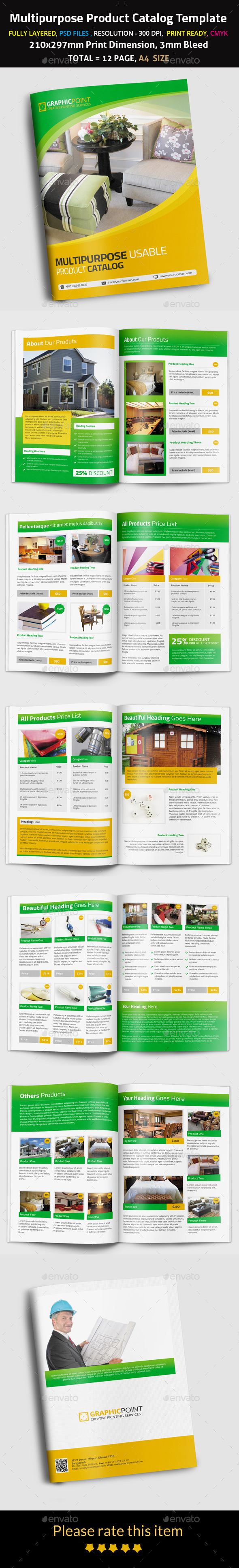 Multipurpose Product Catalog Template - Brochures Print Templates