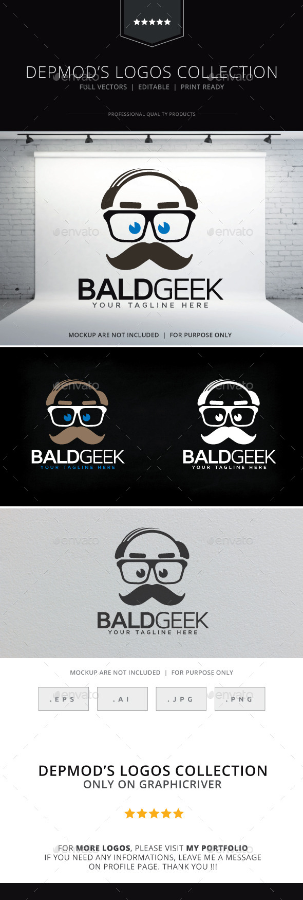 Bald Geek Logo - Humans Logo Templates