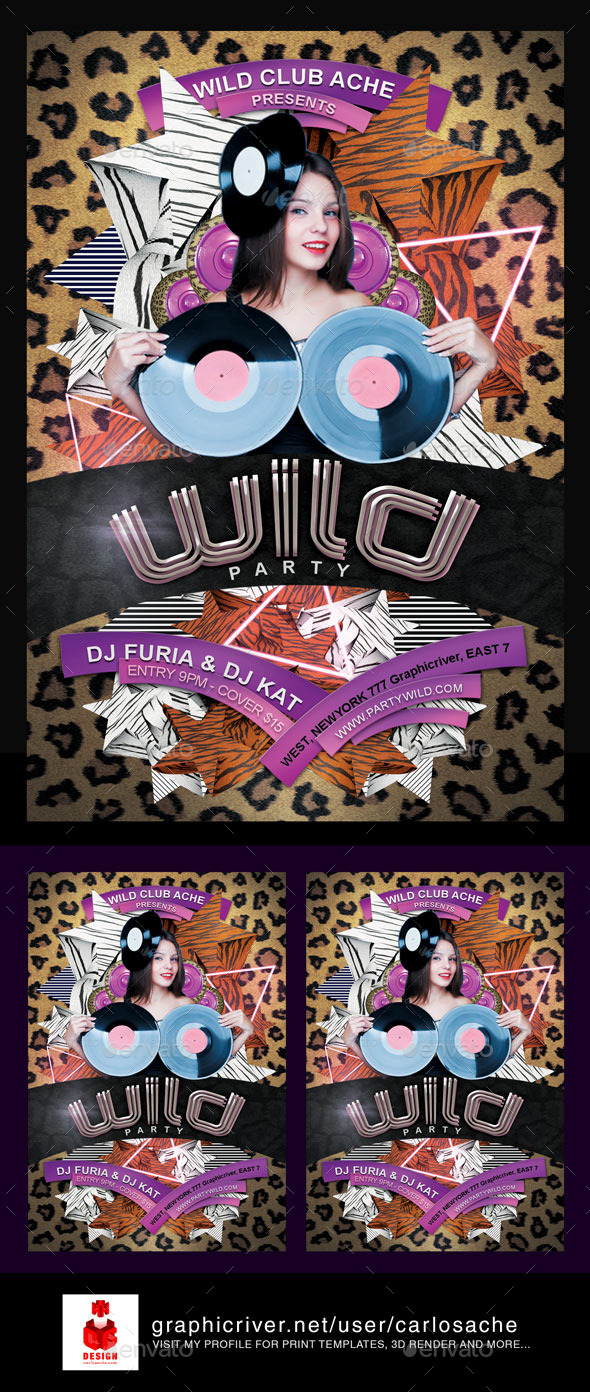 Wild Party - Flyer Template - Clubs & Parties Events