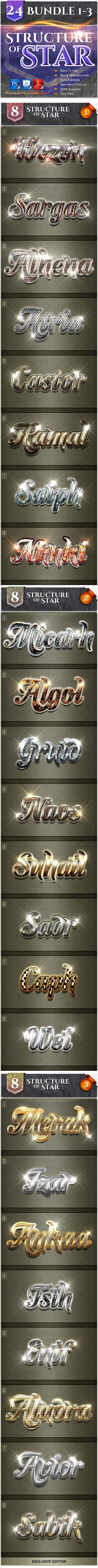 24 Structure of Stars Bundle (Vol.1-3) - Text Effects Styles