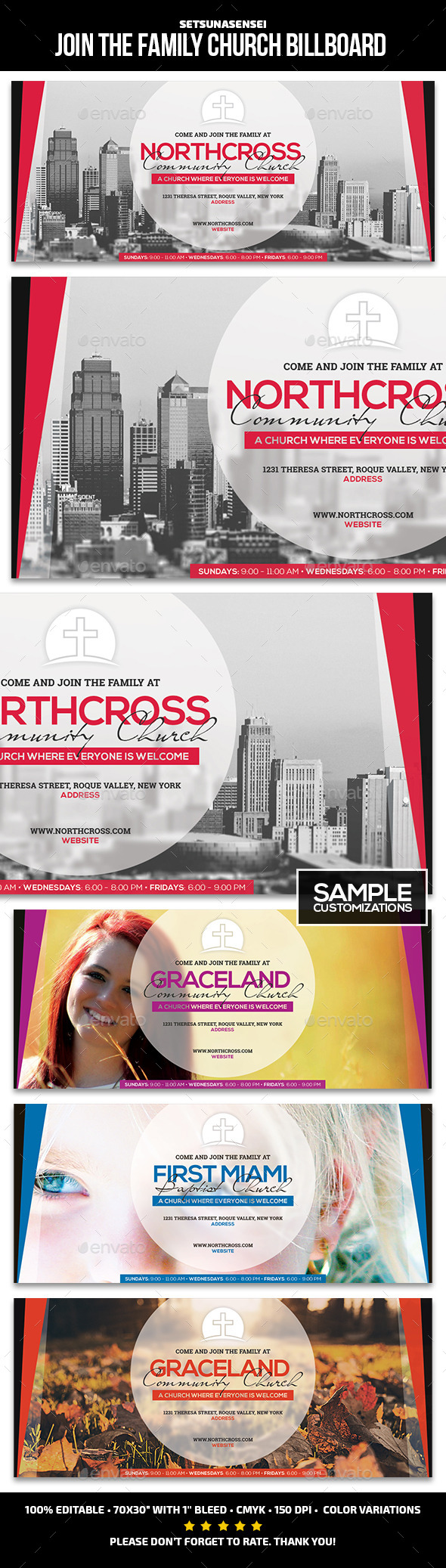 Join the Family Church Billboard - Signage Print Templates