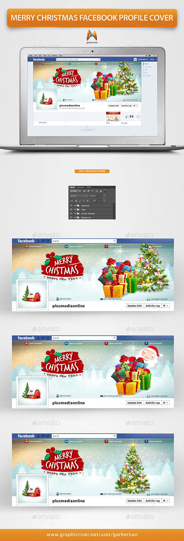 Merry Christmas Facebook Profile Cover - Facebook Timeline Covers Social Media